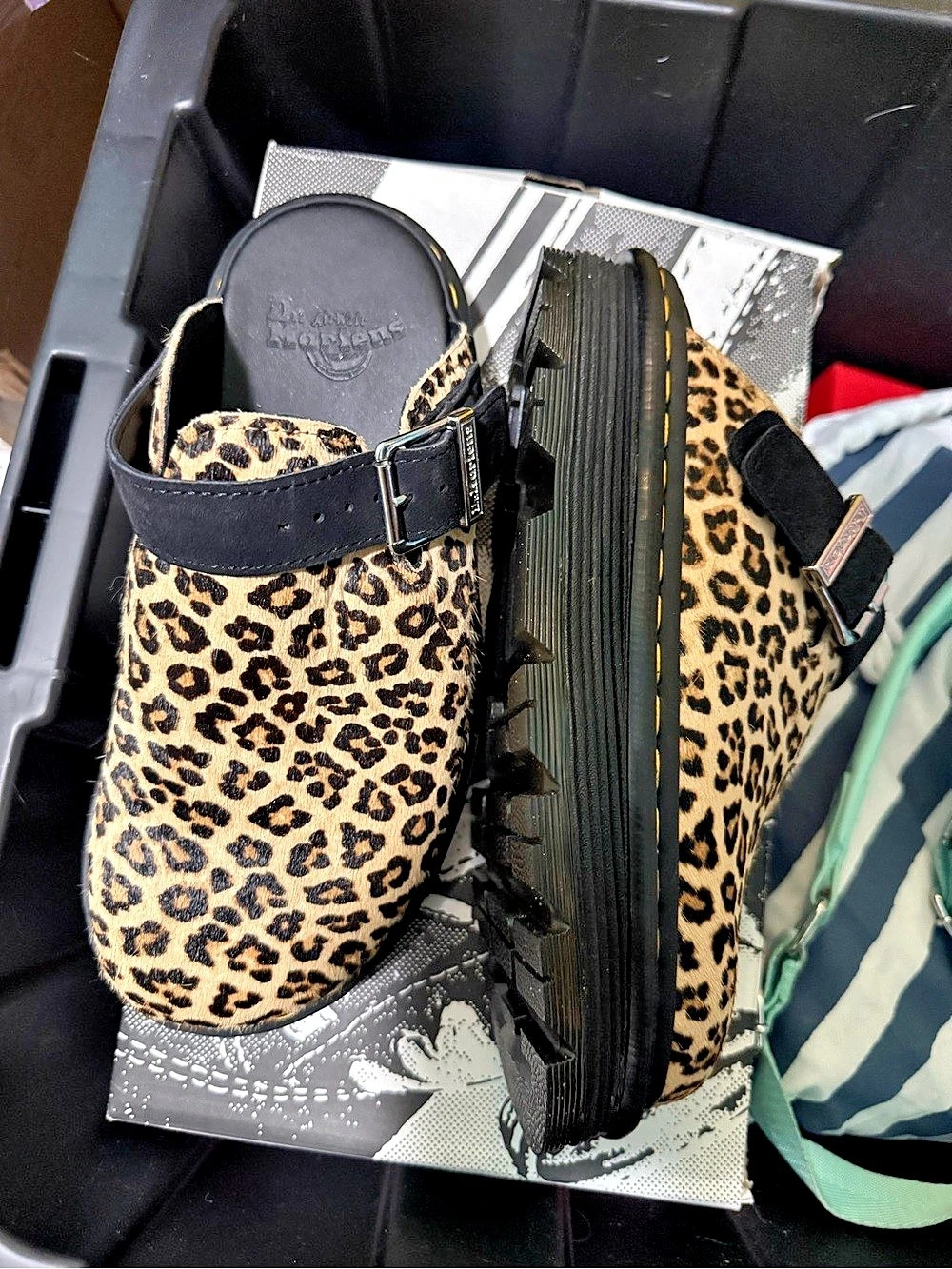 Dr. Martens Zebzag Mule Mini Leopard Clogs US 8